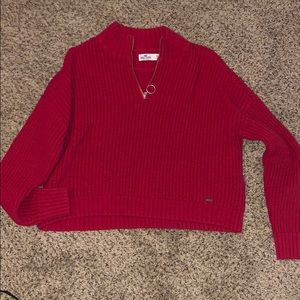 turtleneck cropped knit sweater